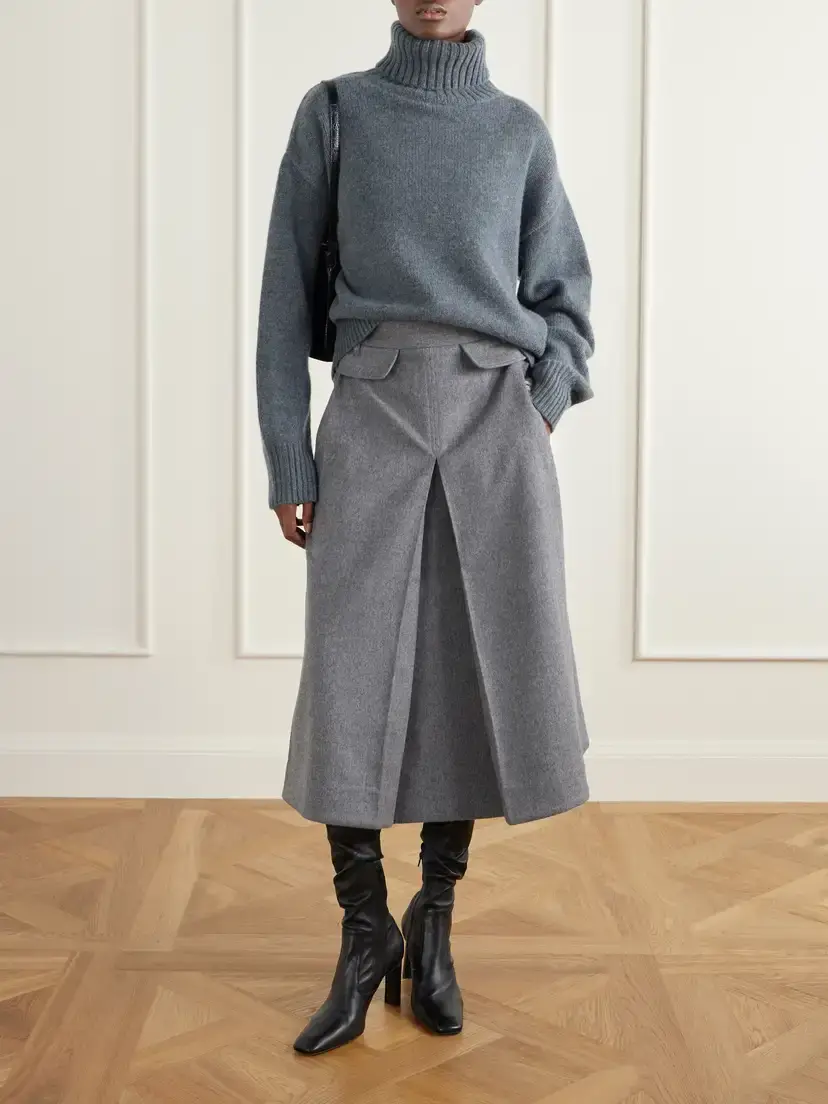 Co Pleated Wool And Cashmere-blend Midi Skirt | Thumbnail 2