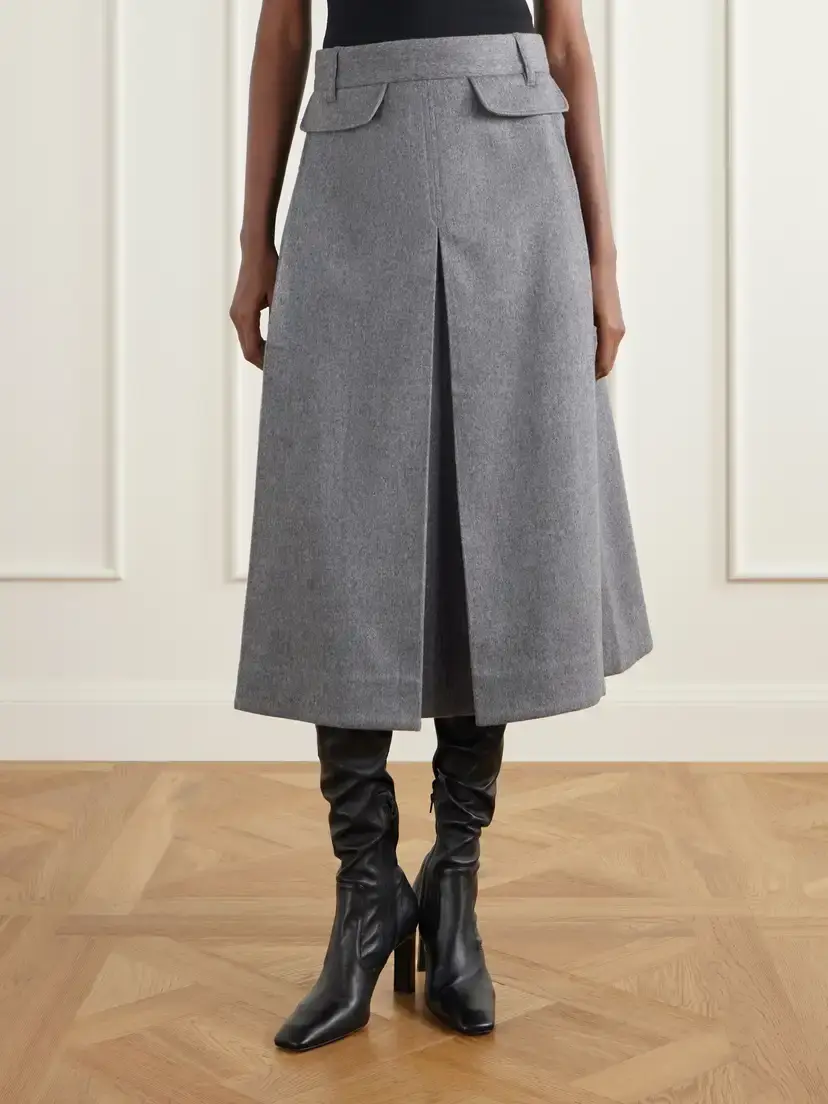 Co Pleated Wool And Cashmere-blend Midi Skirt | Thumbnail 3