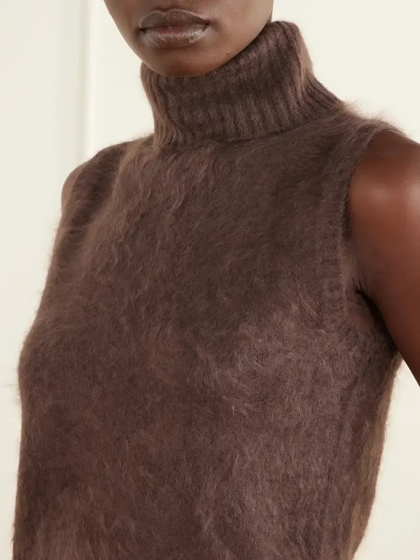 Veronica Beard Mazzy Brushed Cashmere Turtleneck Vest | Thumbnail 4