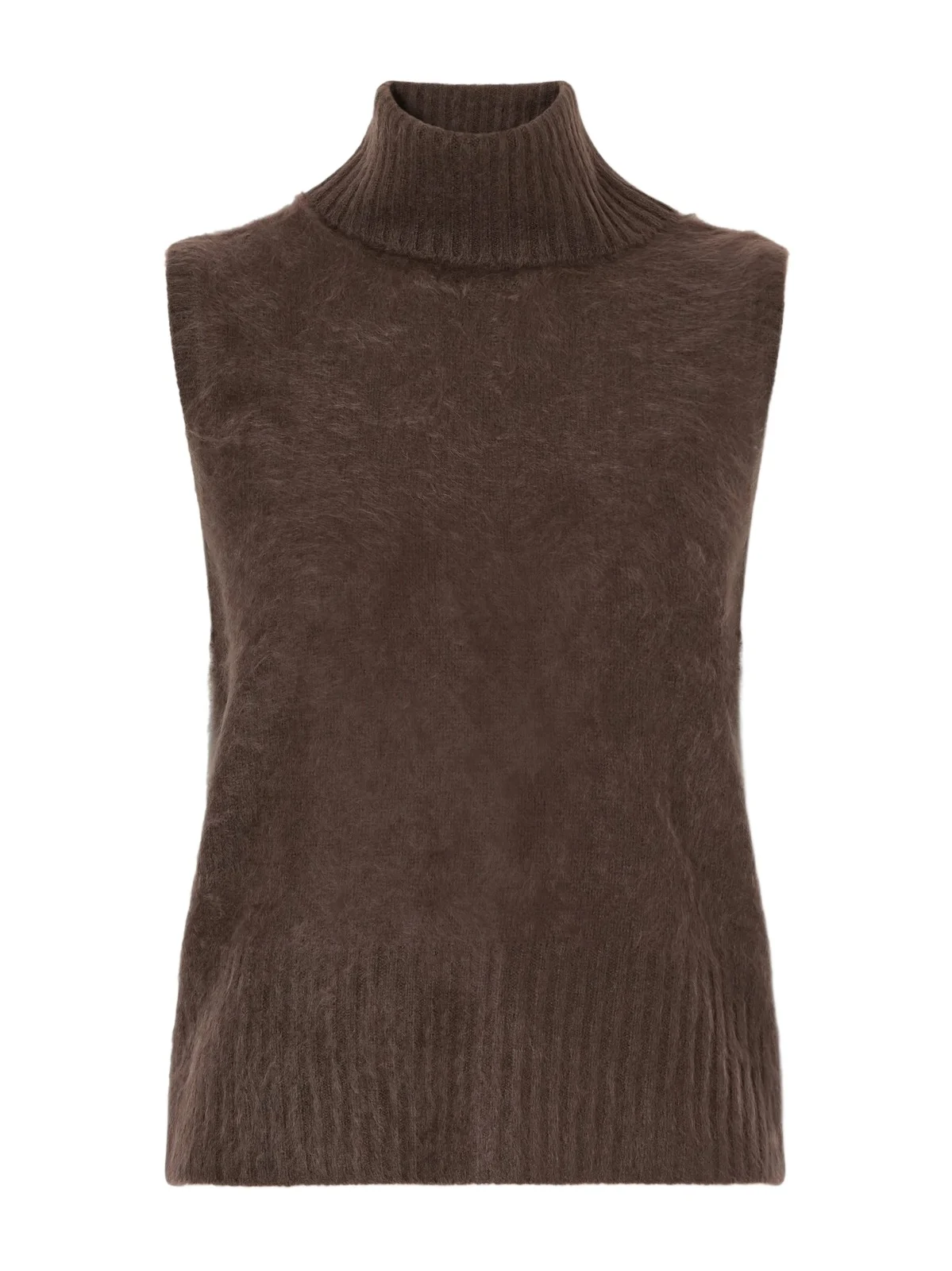 Mazzy Brushed Cashmere Turtleneck Vest