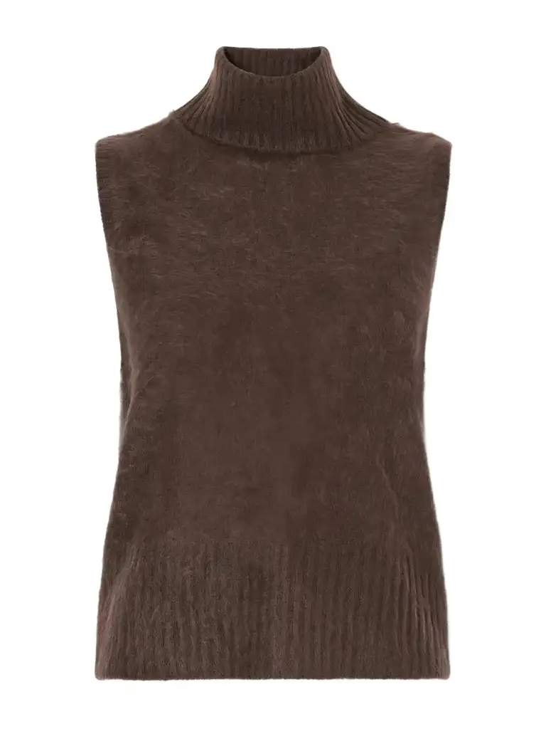 Mazzy Brushed Cashmere Turtleneck Vest Mazzy Brushed Cashmere Turtleneck Vest