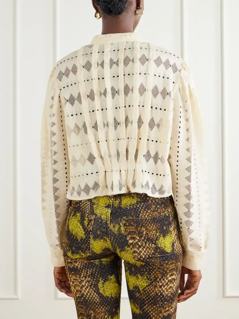 ALIX OF BOHEMIA Ryland Cropped Cotton-corded Lace Blouse | Thumbnail 4 ALIX OF BOHEMIA Ryland Cropped Cotton-corded Lace Blouse | Thumbnail 4