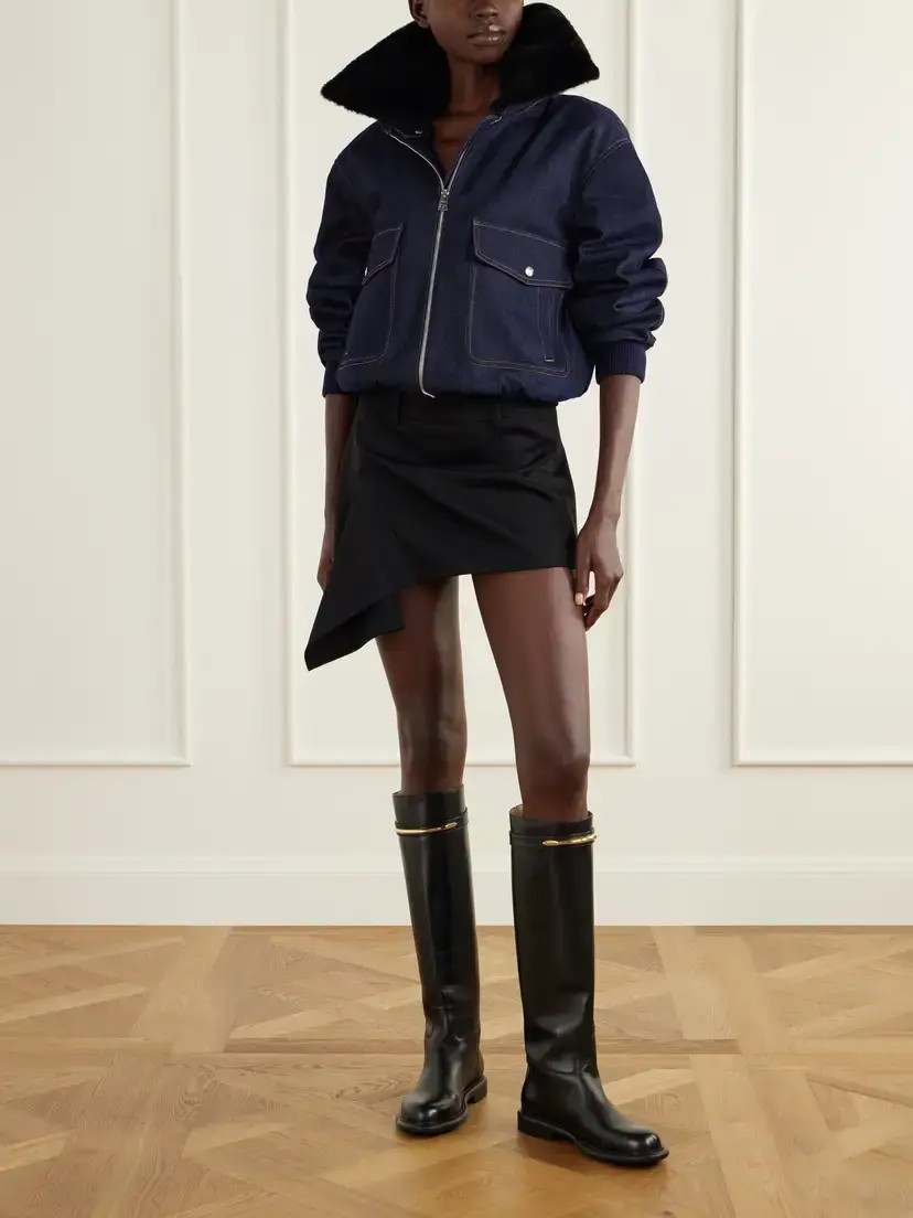 Givenchy Denim Shearling-trimmed Blouson Jacket | Thumbnail 2