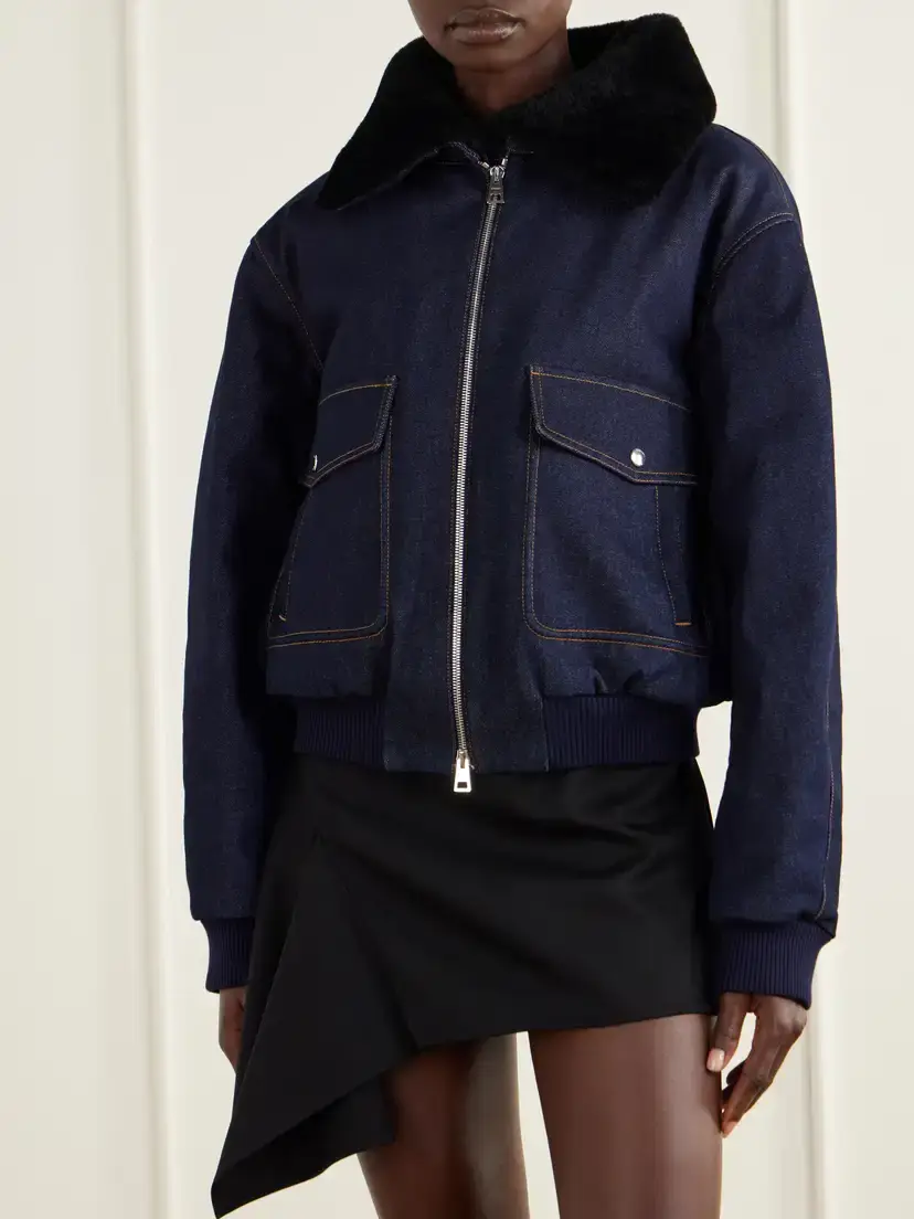 Givenchy Denim Shearling-trimmed Blouson Jacket | Thumbnail 3