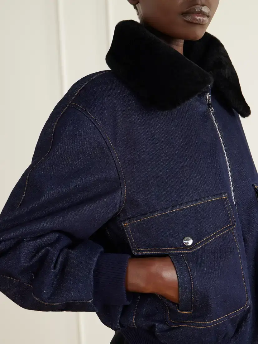Givenchy Denim Shearling-trimmed Blouson Jacket | Thumbnail 5