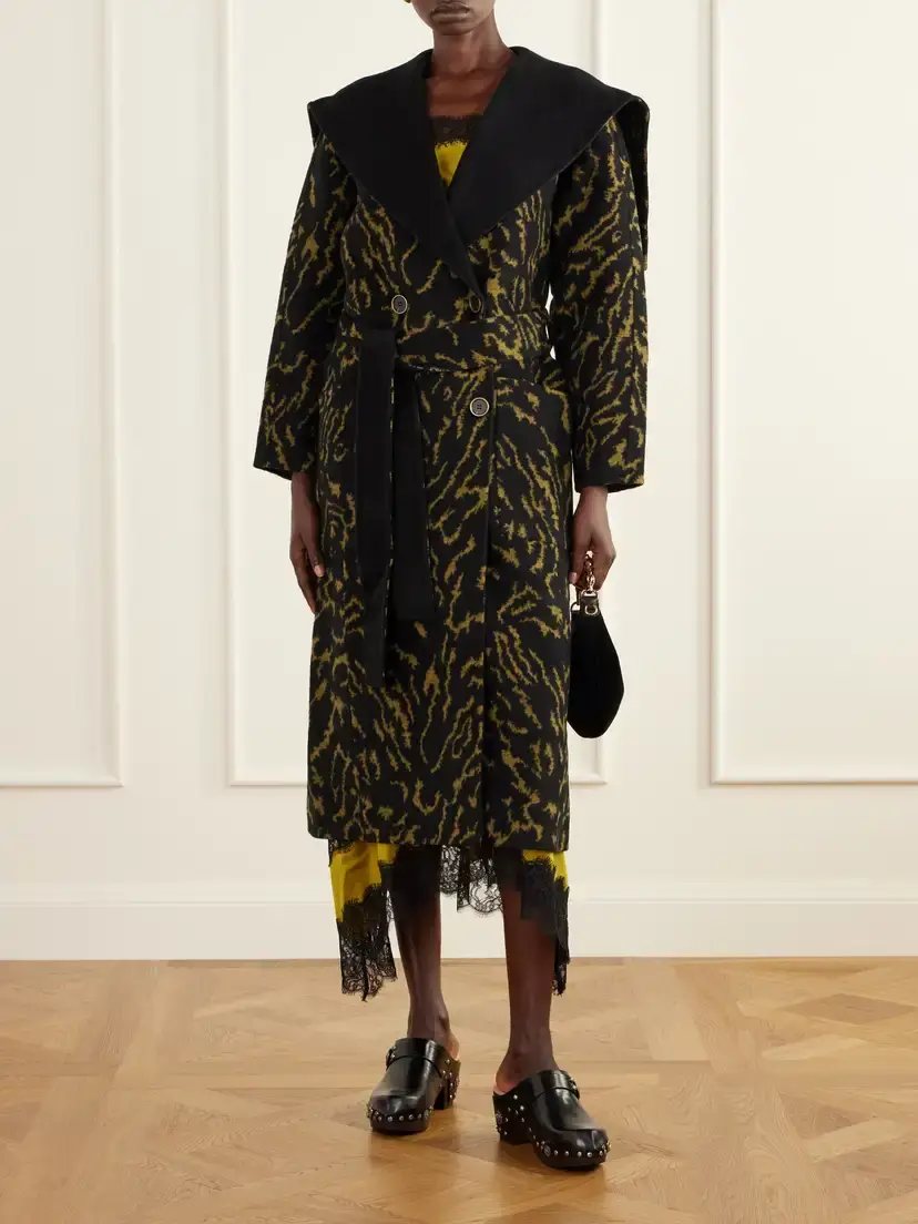 Ulla Johnson Rory Double-breasted Belted Jacquard-knit Wool And Cashmere-blend Coat | Thumbnail 2