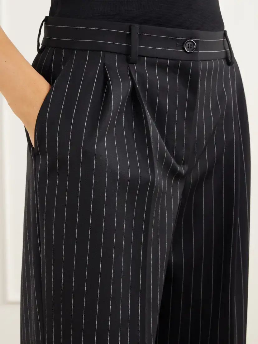 Dolce & Gabbana Pleated Pinstriped Wool-blend Crepe Wide-leg Pants | Thumbnail 5 Dolce & Gabbana Pleated Pinstriped Wool-blend Crepe Wide-leg Pants | Thumbnail 5
