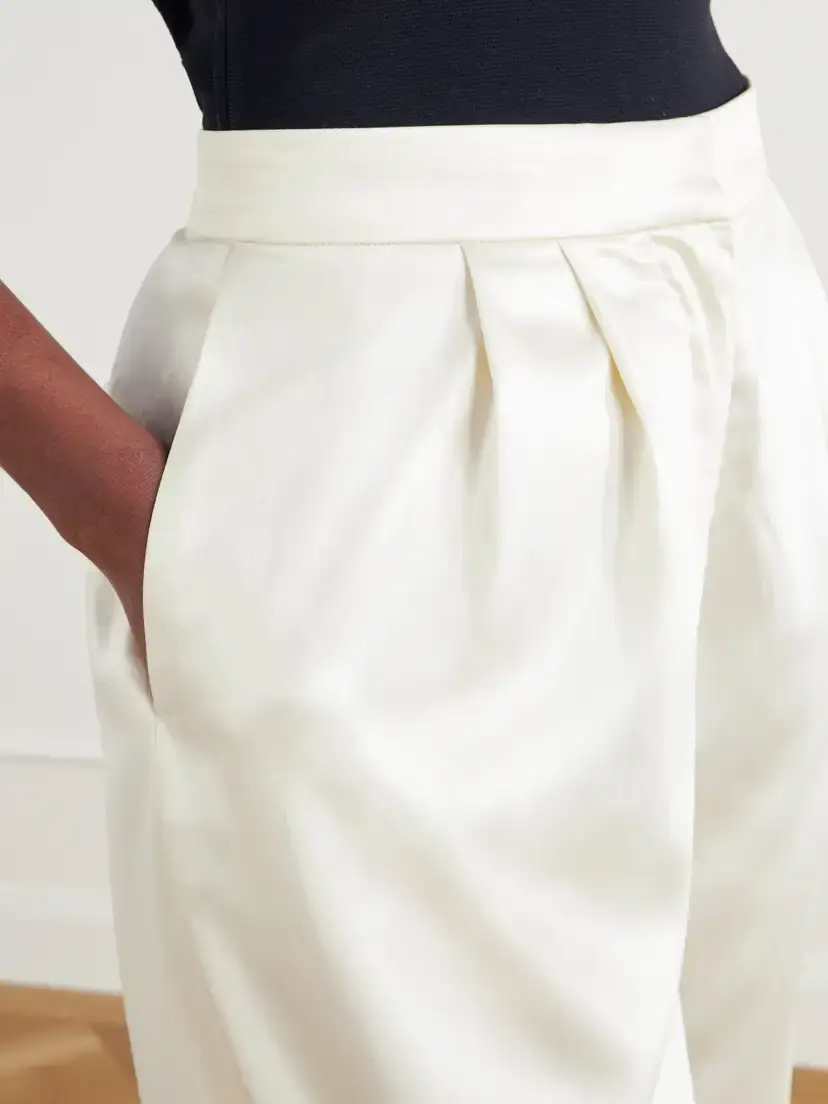 Abadia Pleated Satin High-waist Barrel-leg Pants | Thumbnail 5 Abadia Pleated Satin High-waist Barrel-leg Pants | Thumbnail 5