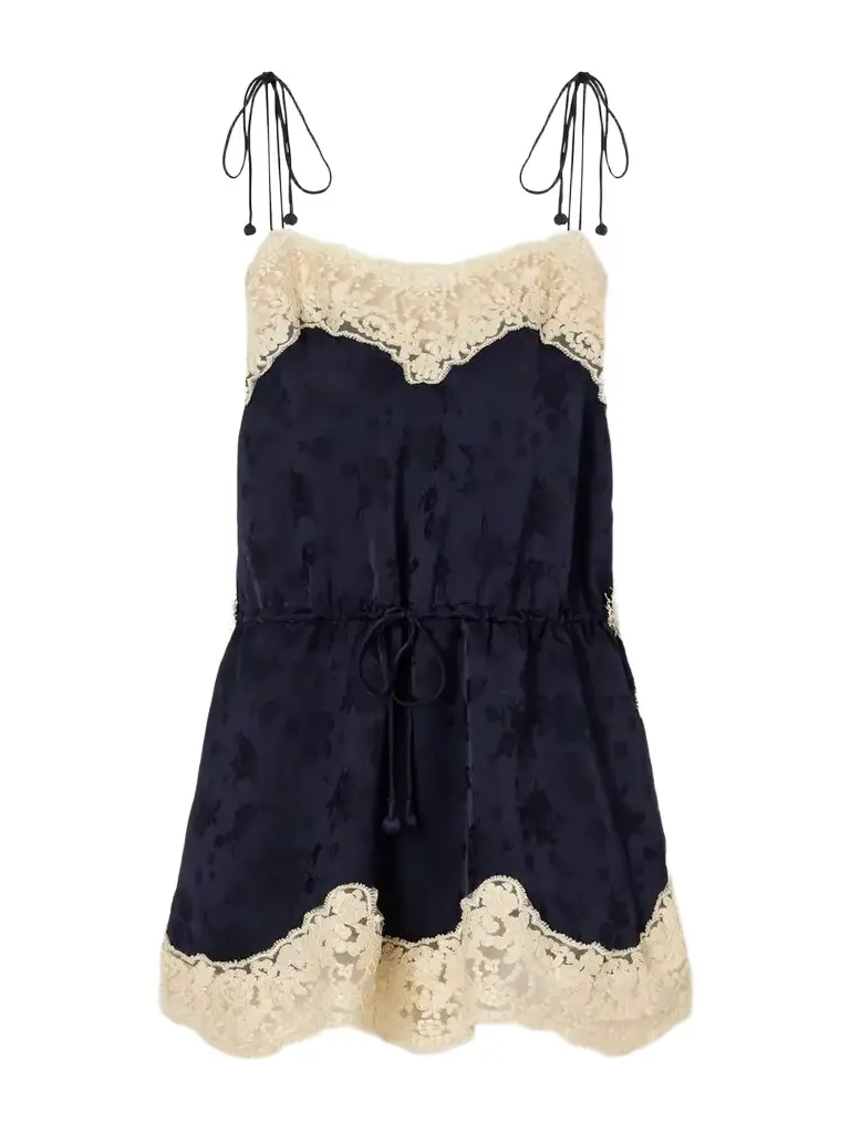 Shay Gathered Lace-trimmed Floral-jacquard Camisole