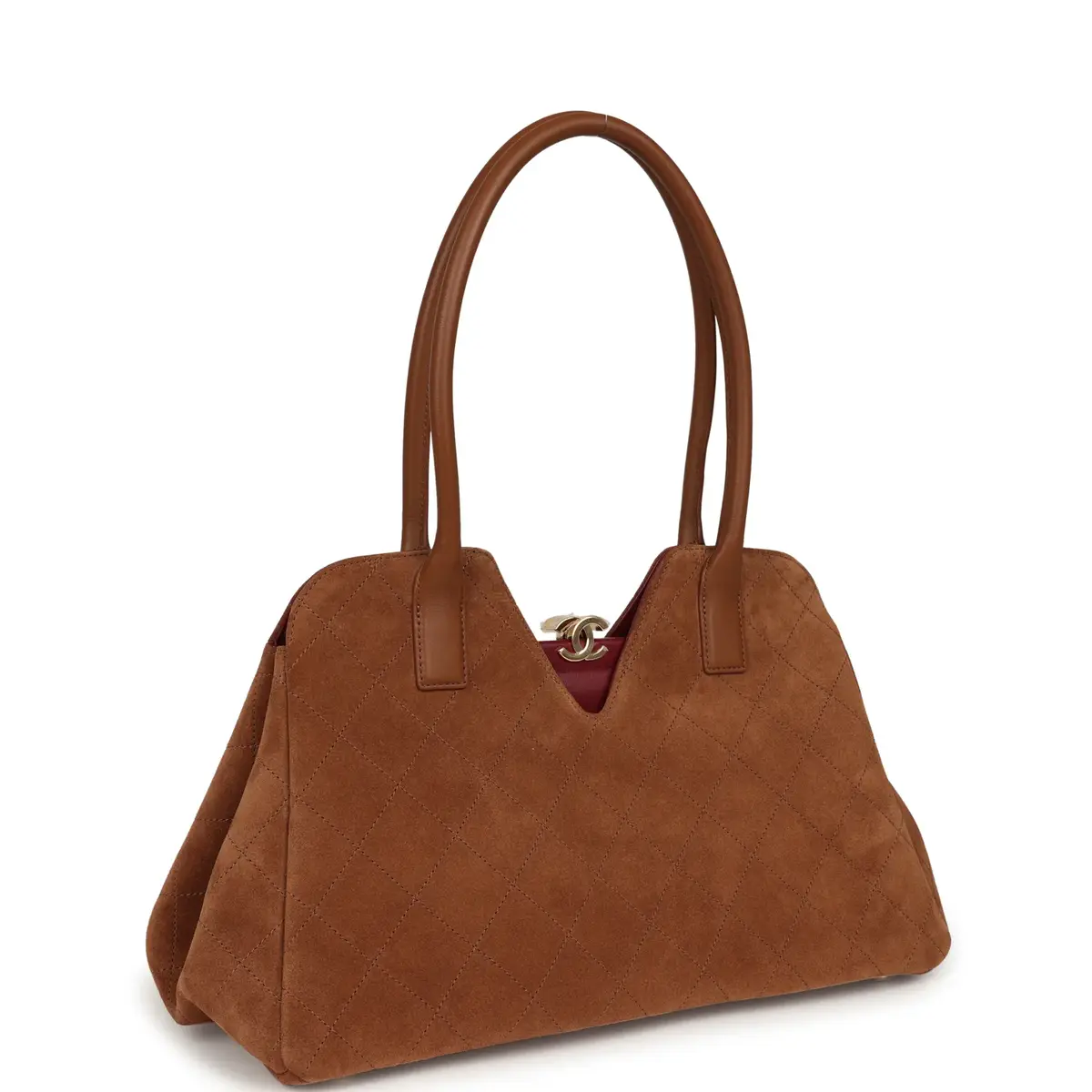 Chanel Chanel Large Bowling Bag Camel Suede Gold Hardware | Thumbnail 2 Chanel Chanel Large Bowling Bag Camel Suede Gold Hardware | Thumbnail 2