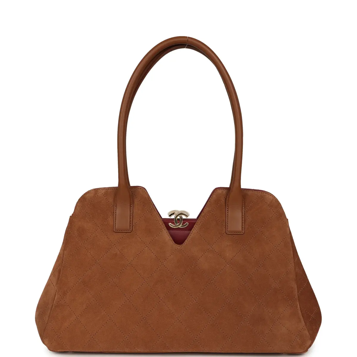Chanel Chanel Large Bowling Bag Camel Suede Gold Hardware | Thumbnail 4 Chanel Chanel Large Bowling Bag Camel Suede Gold Hardware | Thumbnail 4