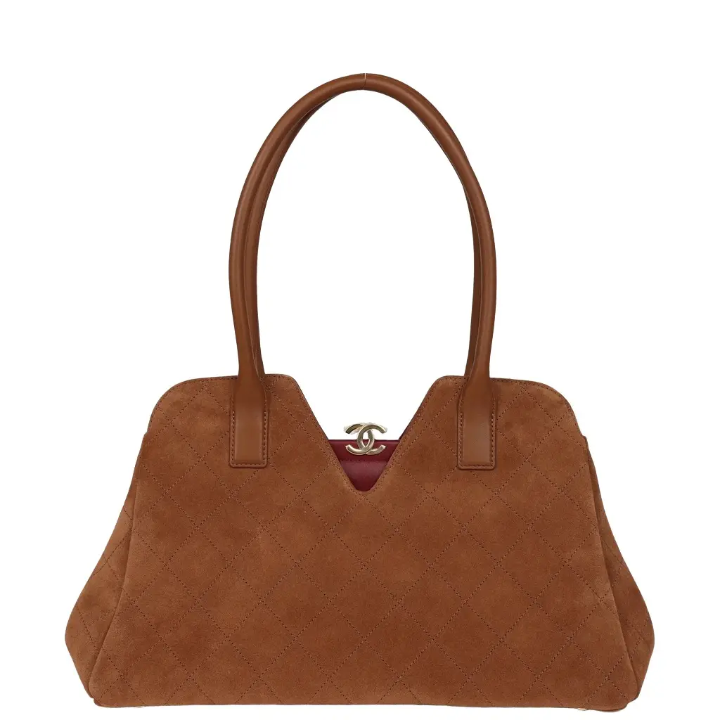 Chanel Large Bowling Bag Camel Suede Gold Hardware Chanel Large Bowling Bag Camel Suede Gold Hardware
