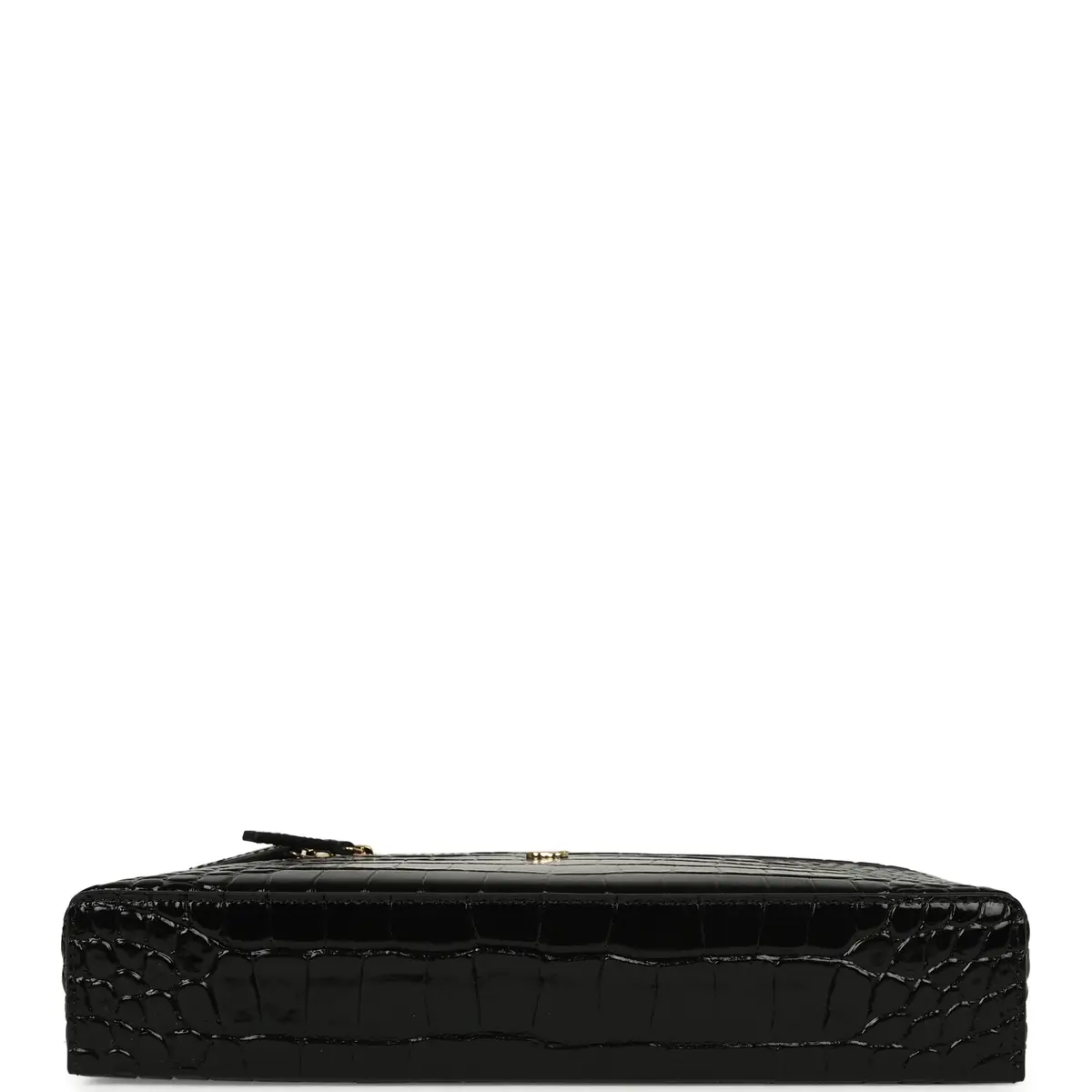 Chanel Chanel Large East West Top Handle Long Vanity Case with Chain Black Embossed Croc Calfskin Gold Hardware | Thumbnail 6