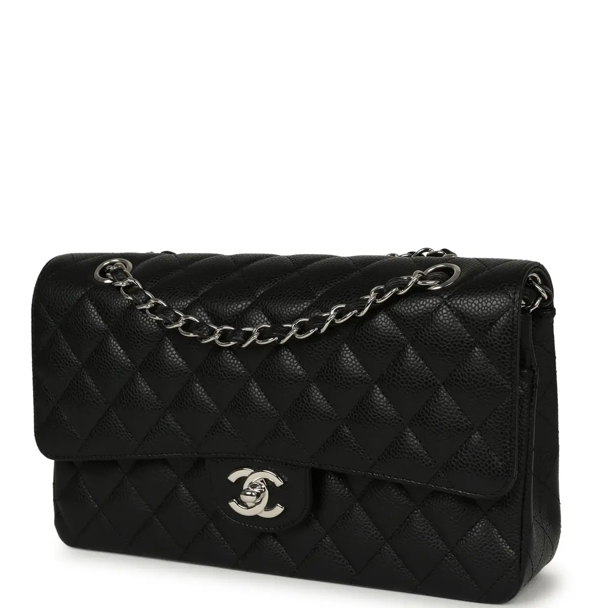 Chanel Chanel Medium Classic Double Flap Black Caviar Silver Hardware | Thumbnail 5 Chanel Chanel Medium Classic Double Flap Black Caviar Silver Hardware | Thumbnail 5