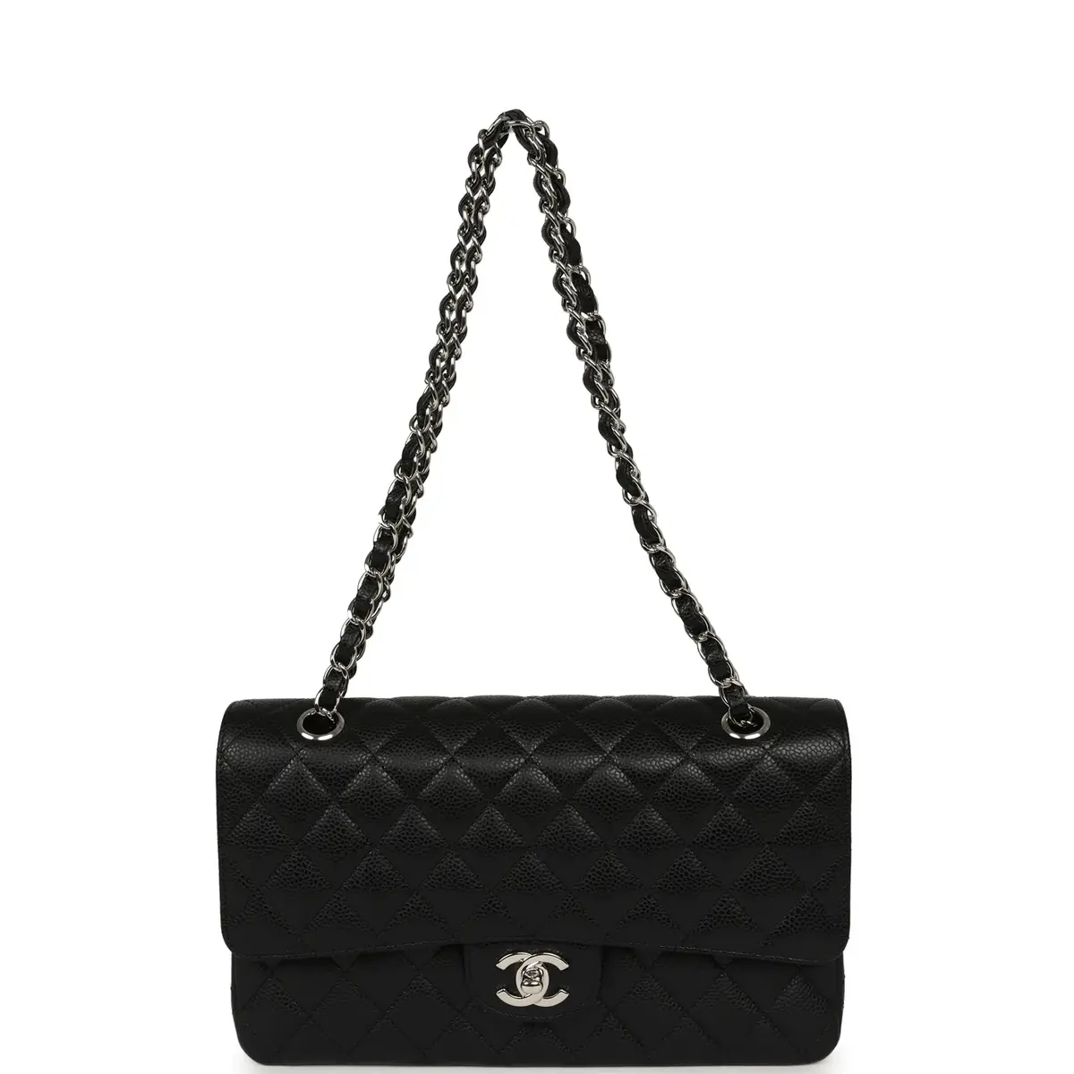 Chanel Chanel Medium Classic Double Flap Black Caviar Silver Hardware | Thumbnail 7 Chanel Chanel Medium Classic Double Flap Black Caviar Silver Hardware | Thumbnail 7