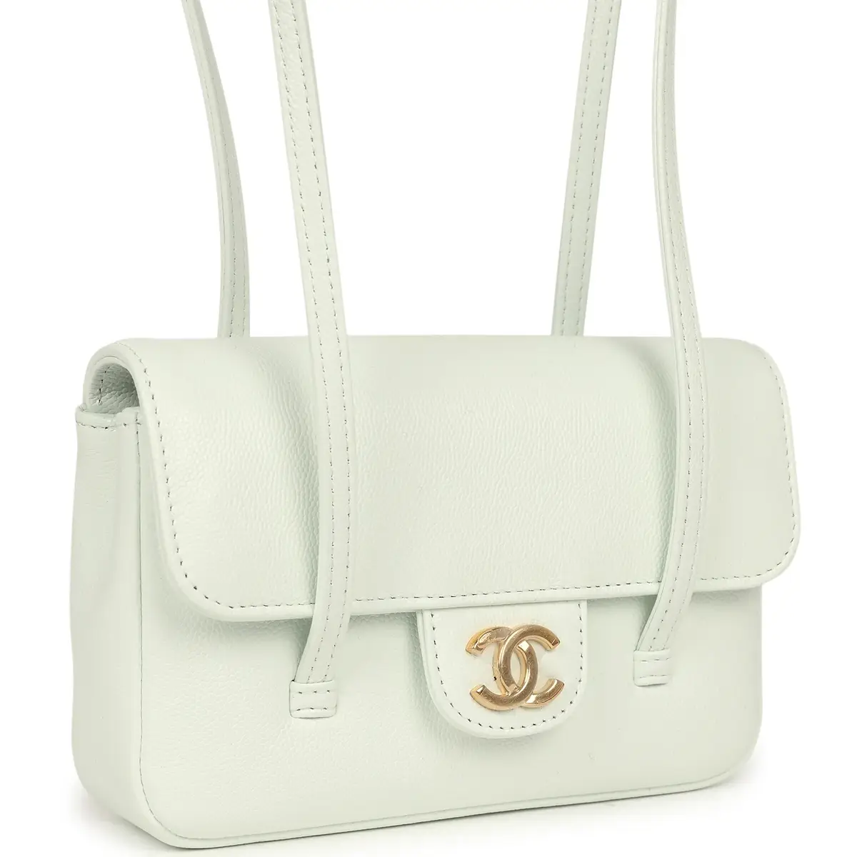 Chanel Chanel Mini Preppy Coco Clutch with Straps Light Blue Shiny Caviar Brushed Gold Hardware | Thumbnail 2 Chanel Chanel Mini Preppy Coco Clutch with Straps Light Blue Shiny Caviar Brushed Gold Hardware | Thumbnail 2