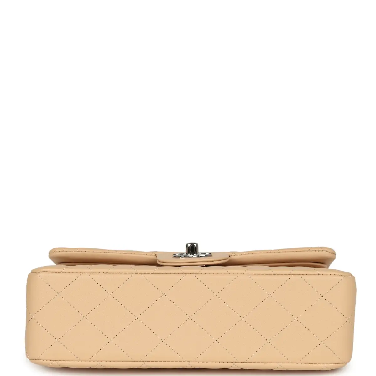 Chanel Chanel Small Classic Double Flap Beige Lambskin Silver Hardware | Thumbnail 6 Chanel Chanel Small Classic Double Flap Beige Lambskin Silver Hardware | Thumbnail 6