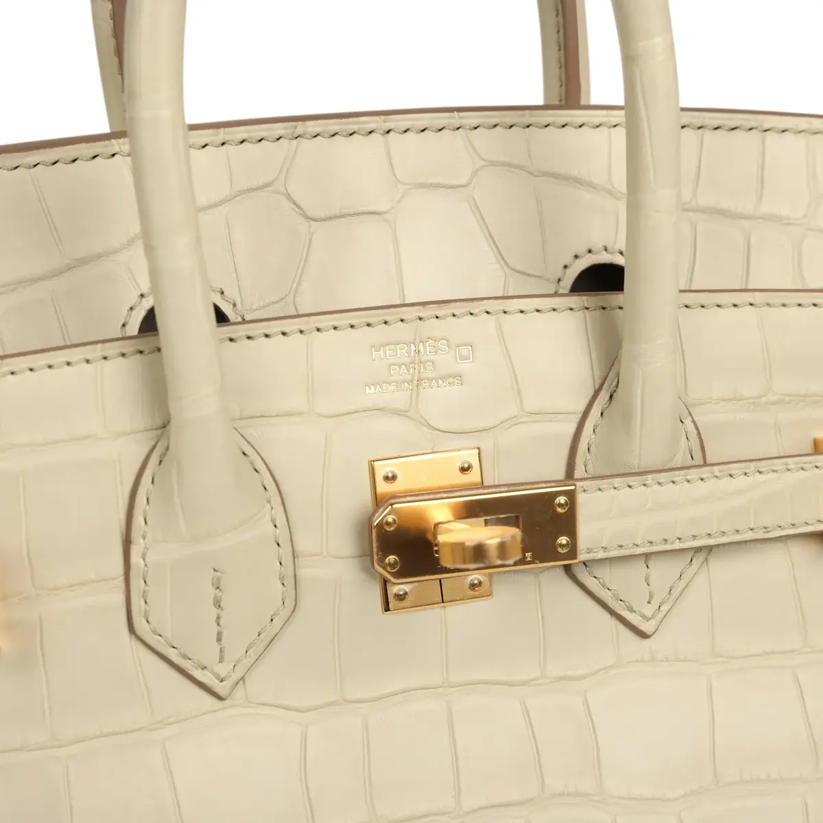 HERMÈS Hermes Birkin 25 Beton Matte Alligator Gold Hardware | Thumbnail 7