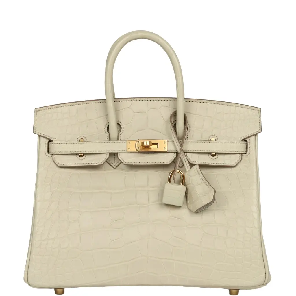 Hermes Birkin 25 Beton Matte Alligator Gold Hardware Hermes Birkin 25 Beton Matte Alligator Gold Hardware