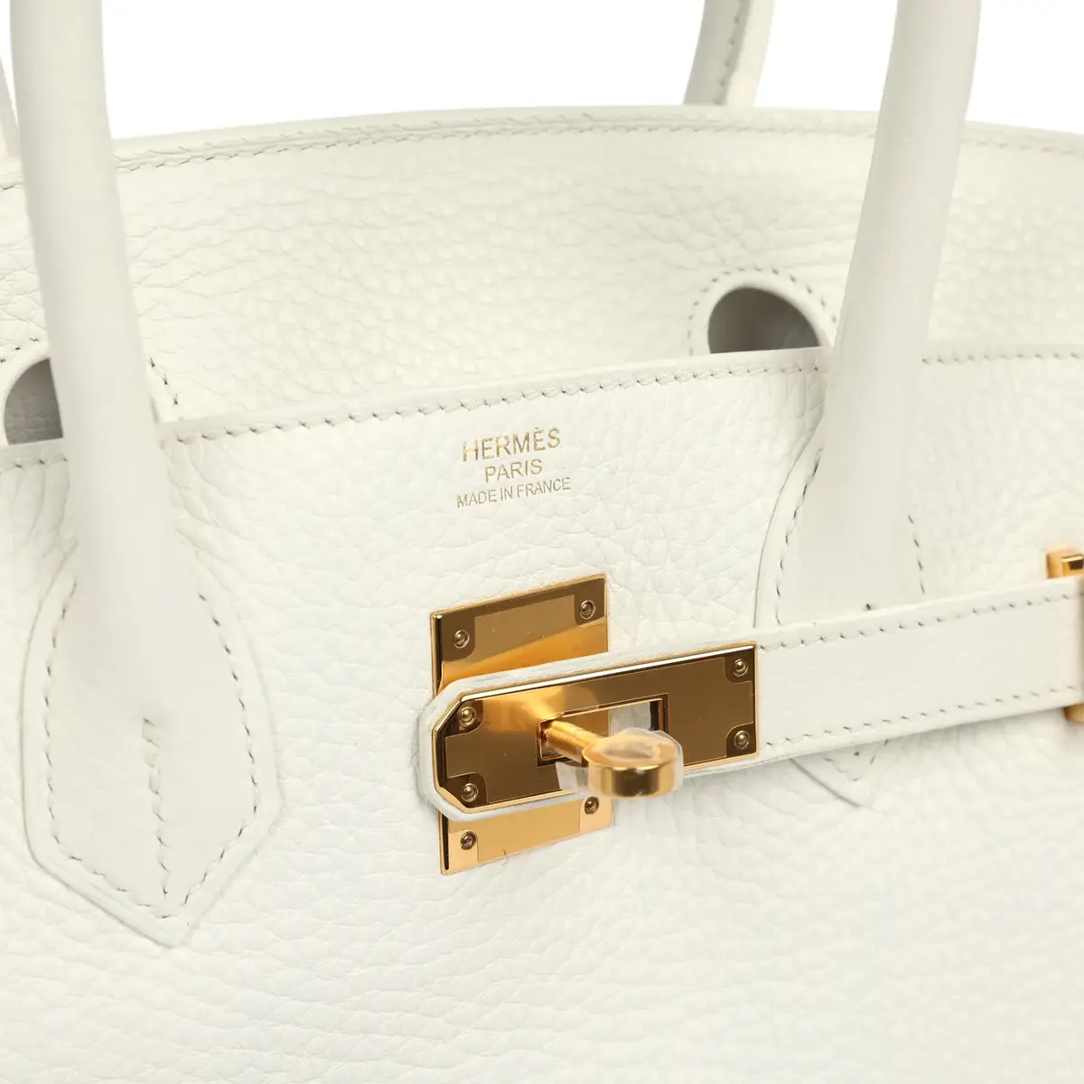 HERMÈS Hermès Birkin 30 White Clemence Gold Hardware | Thumbnail 7