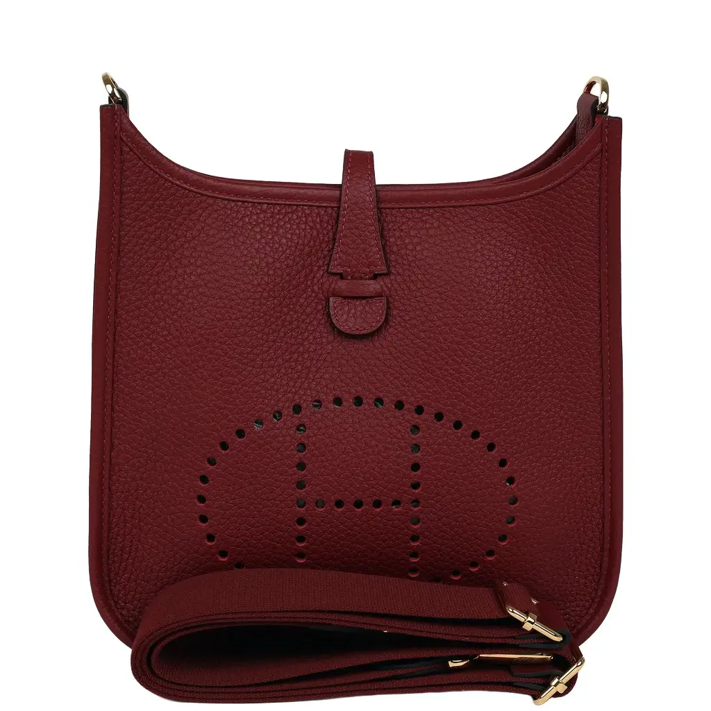 HERMÈS Hermes Evelyne 23 Rouge H Clemence Gold Hardware