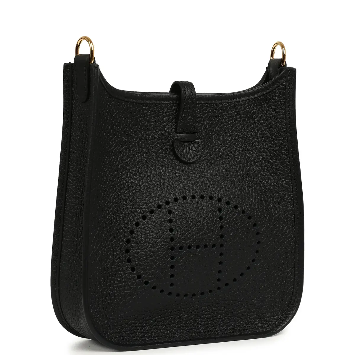 HERMÈS Hermes Evelyne TPM Black Clemence Gold Hardware | Thumbnail 2