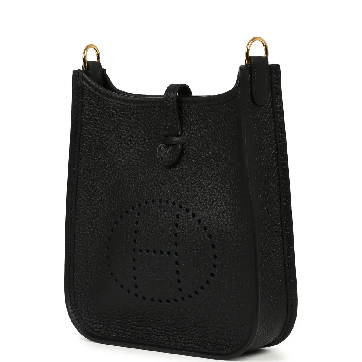 HERMÈS Hermes Evelyne TPM Black Clemence Gold Hardware | Thumbnail 5