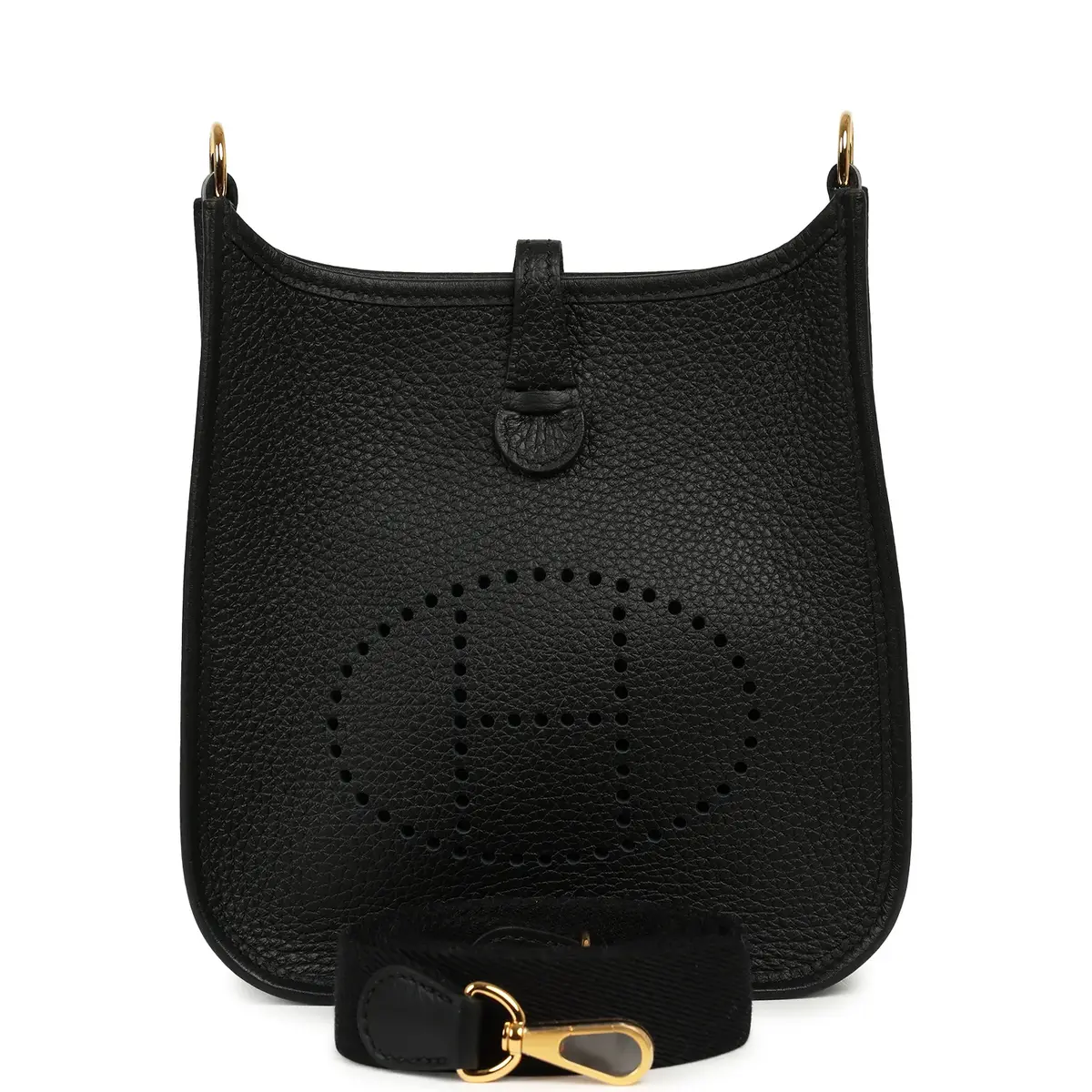 Hermes Evelyne TPM Black Clemence Gold Hardware Hermes Evelyne TPM Black Clemence Gold Hardware
