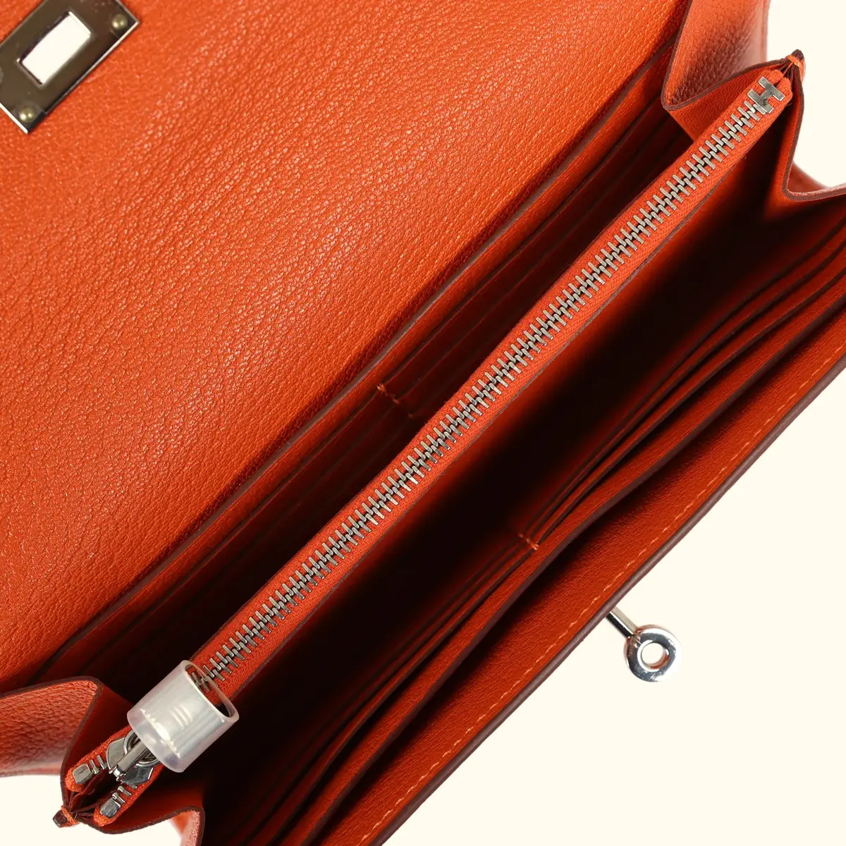 HERMÈS Hermes Kelly Long Wallet Feu Chevre Mysore Palladium Hardware | Thumbnail 8 HERMÈS Hermes Kelly Long Wallet Feu Chevre Mysore Palladium Hardware | Thumbnail 8