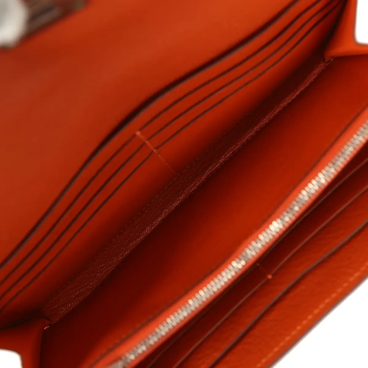 HERMÈS Hermes Kelly Long Wallet Feu Chevre Mysore Palladium Hardware | Thumbnail 9 HERMÈS Hermes Kelly Long Wallet Feu Chevre Mysore Palladium Hardware | Thumbnail 9