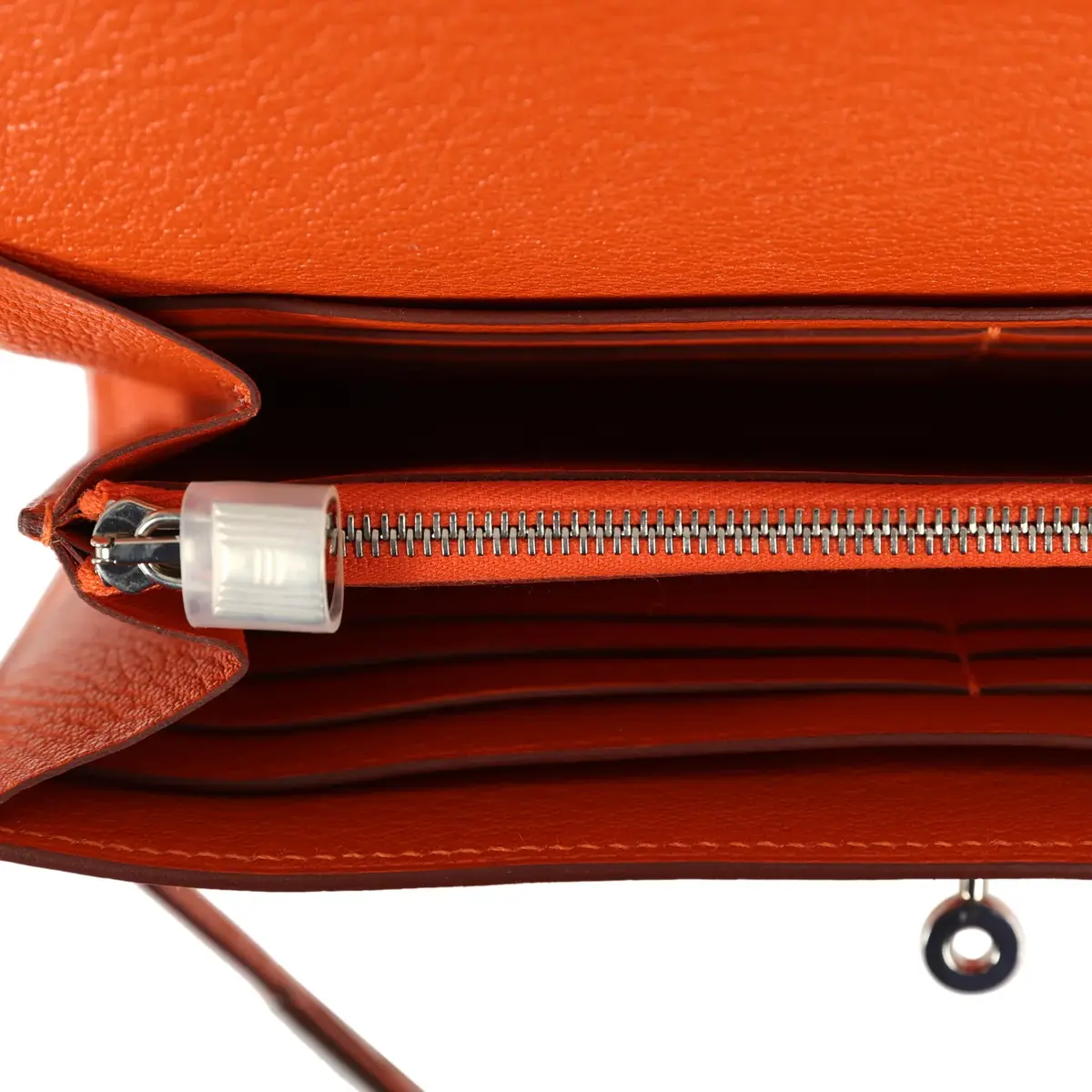 HERMÈS Hermes Kelly Long Wallet Feu Chevre Mysore Palladium Hardware | Thumbnail 10 HERMÈS Hermes Kelly Long Wallet Feu Chevre Mysore Palladium Hardware | Thumbnail 10