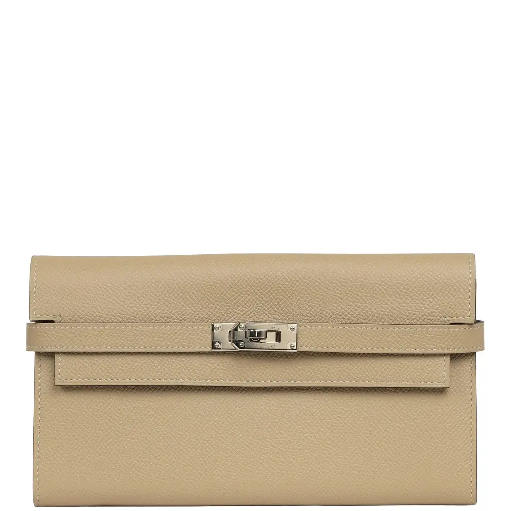 Hermes Kelly Long Wallet Trench Epsom Palladium Hardware