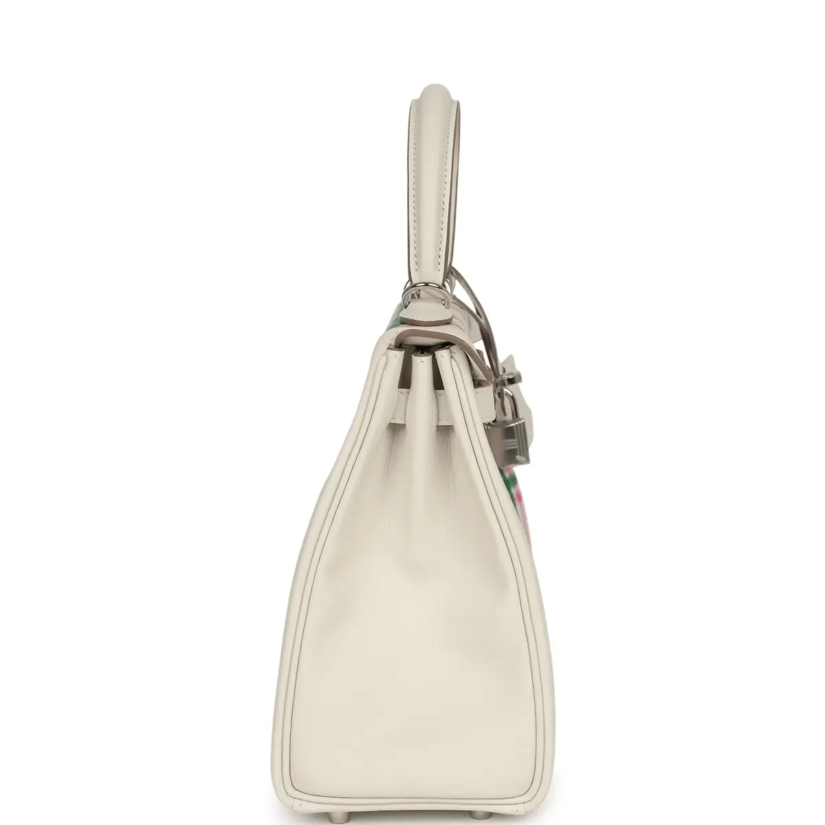 HERMÈS Hermes Kelly Retourne 25 "Tartan Light" Gris Pale, Vert Moyen, Bubblegum Swift Palladium Hardware | Thumbnail 3 HERMÈS Hermes Kelly Retourne 25 "Tartan Light" Gris Pale, Vert Moyen, Bubblegum Swift Palladium Hardware | Thumbnail 3