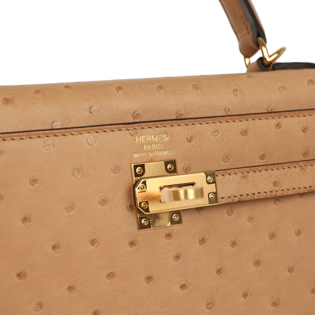 HERMÈS Hermes Kelly Sellier 25 Chai Ostrich Gold Hardware | Thumbnail 7