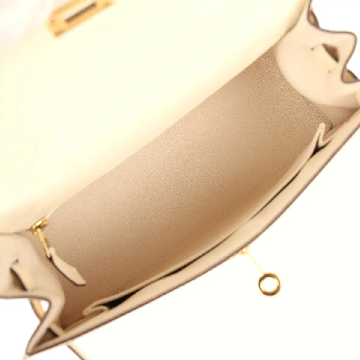HERMÈS Hermes Kelly Sellier 25 Nata Epsom Gold Hardware | Thumbnail 8