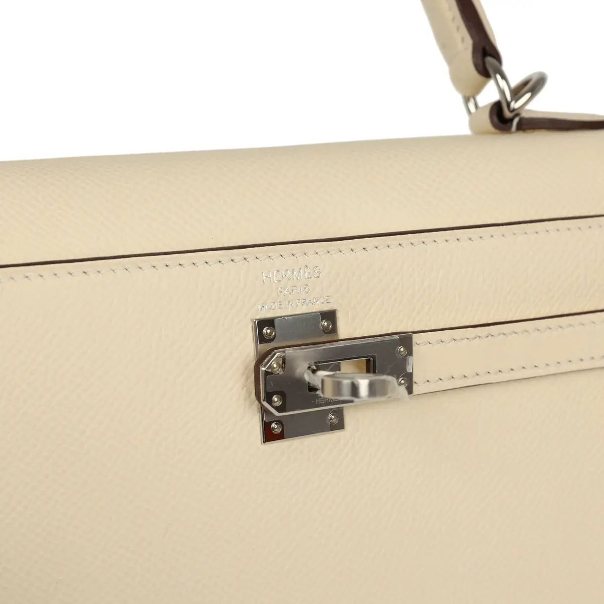 HERMÈS Hermes Kelly Sellier 25 Nata Epsom Palladium Hardware | Thumbnail 7