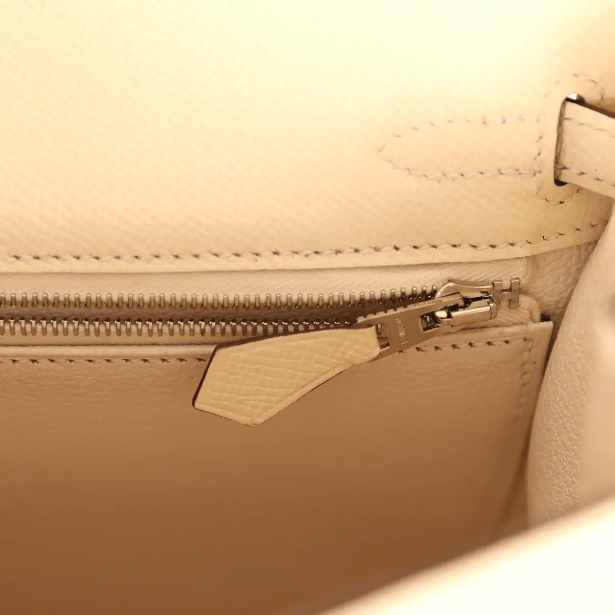HERMÈS Hermes Kelly Sellier 25 Nata Epsom Palladium Hardware | Thumbnail 9