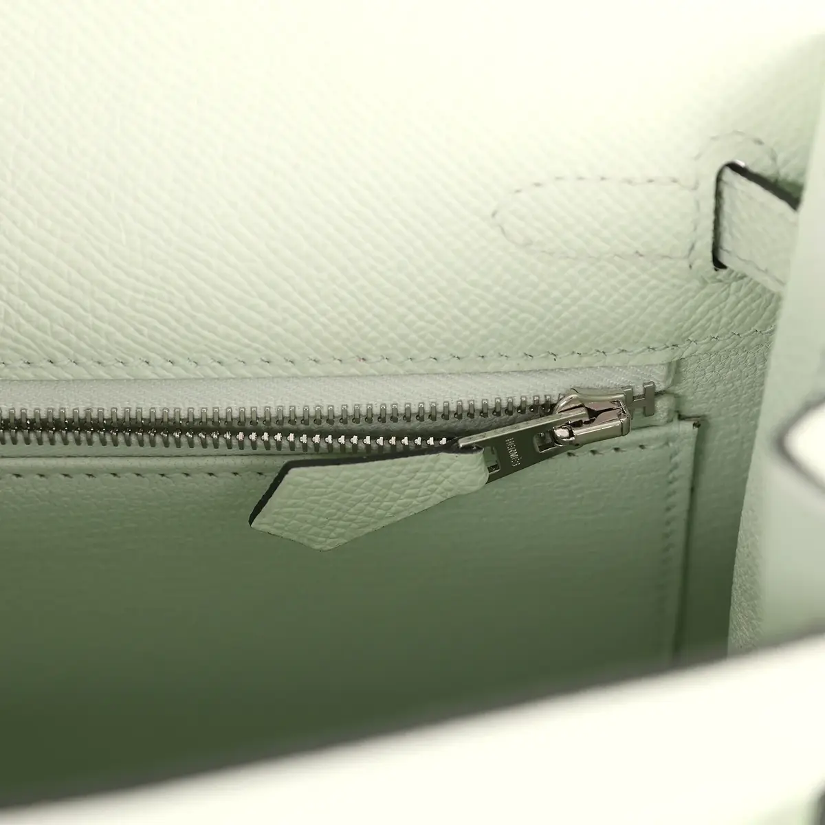 HERMÈS Hermes Kelly Sellier 25 Vert Fizz Epsom Palladium Hardware | Thumbnail 9