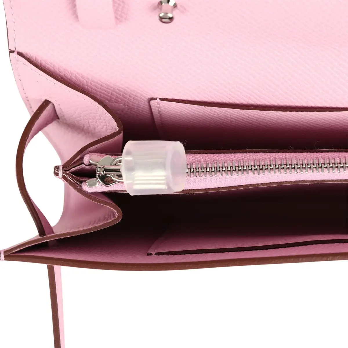HERMÈS Hermes Kelly Wallet To Go Mauve Sylvestre Epsom Palladium Hardware | Thumbnail 8
