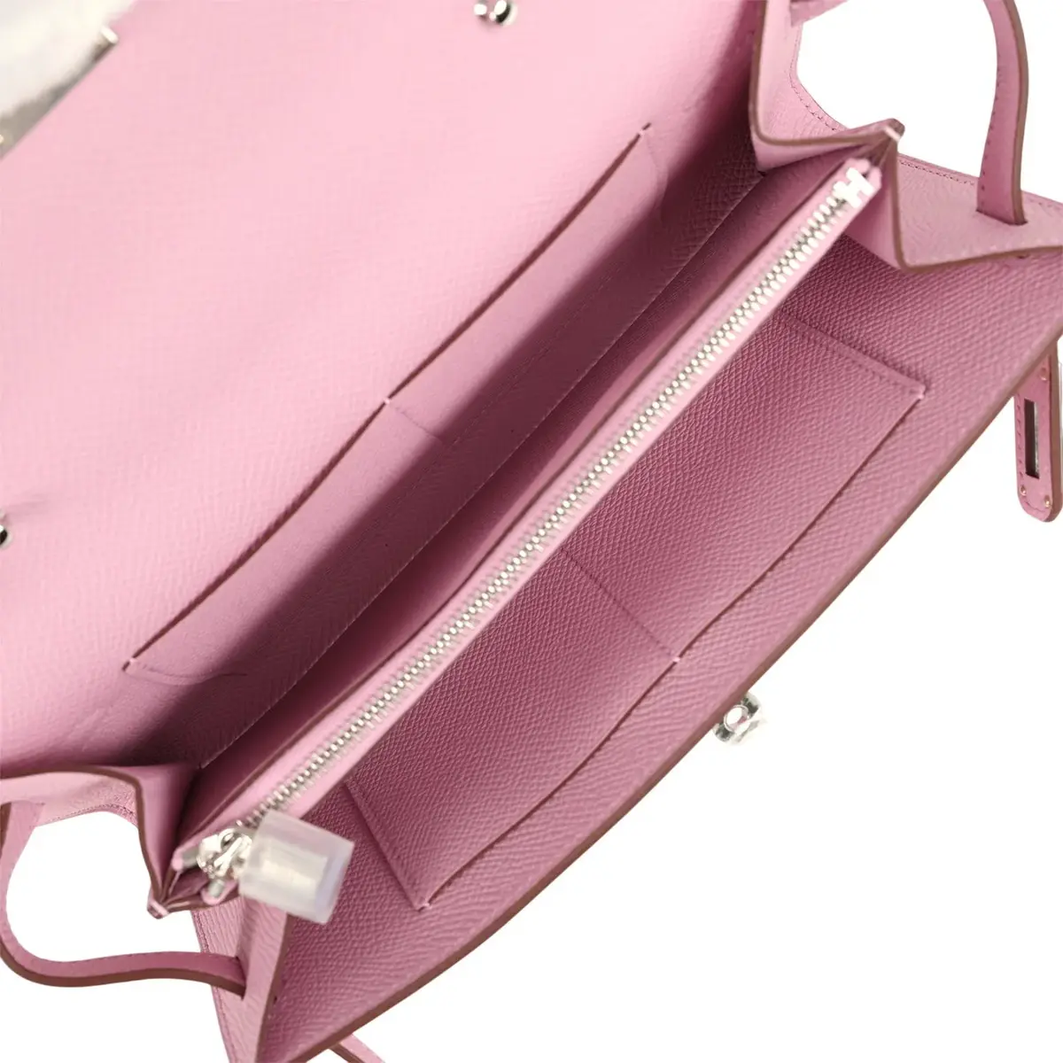 HERMÈS Hermes Kelly Wallet To Go Mauve Sylvestre Epsom Palladium Hardware | Thumbnail 9