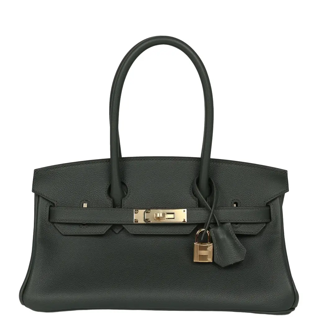 Hermes Shoulder Birkin Light 29 Vert Mangrove Evercolor Permabrass Hardware