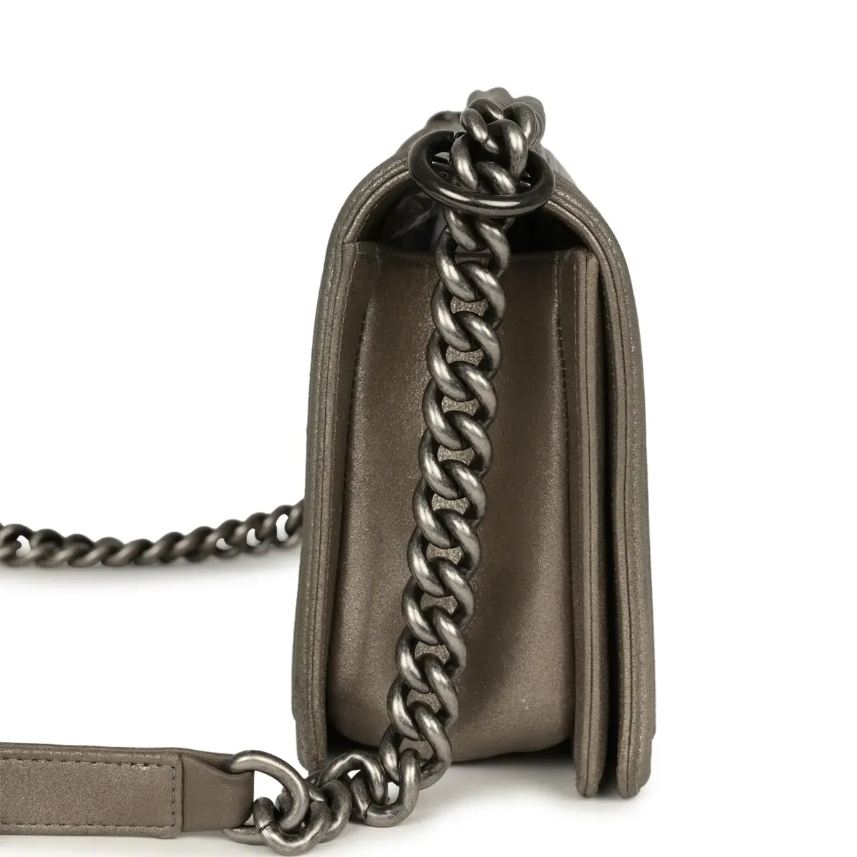 Chanel Pre-owned Chanel "Paris-Dallas" Strass Medium Boy Bag Dark Khaki Iridescent Calfskin Aged Ruthenium Hardware | Thumbnail 3 Chanel Pre-owned Chanel "Paris-Dallas" Strass Medium Boy Bag Dark Khaki Iridescent Calfskin Aged Ruthenium Hardware | Thumbnail 3