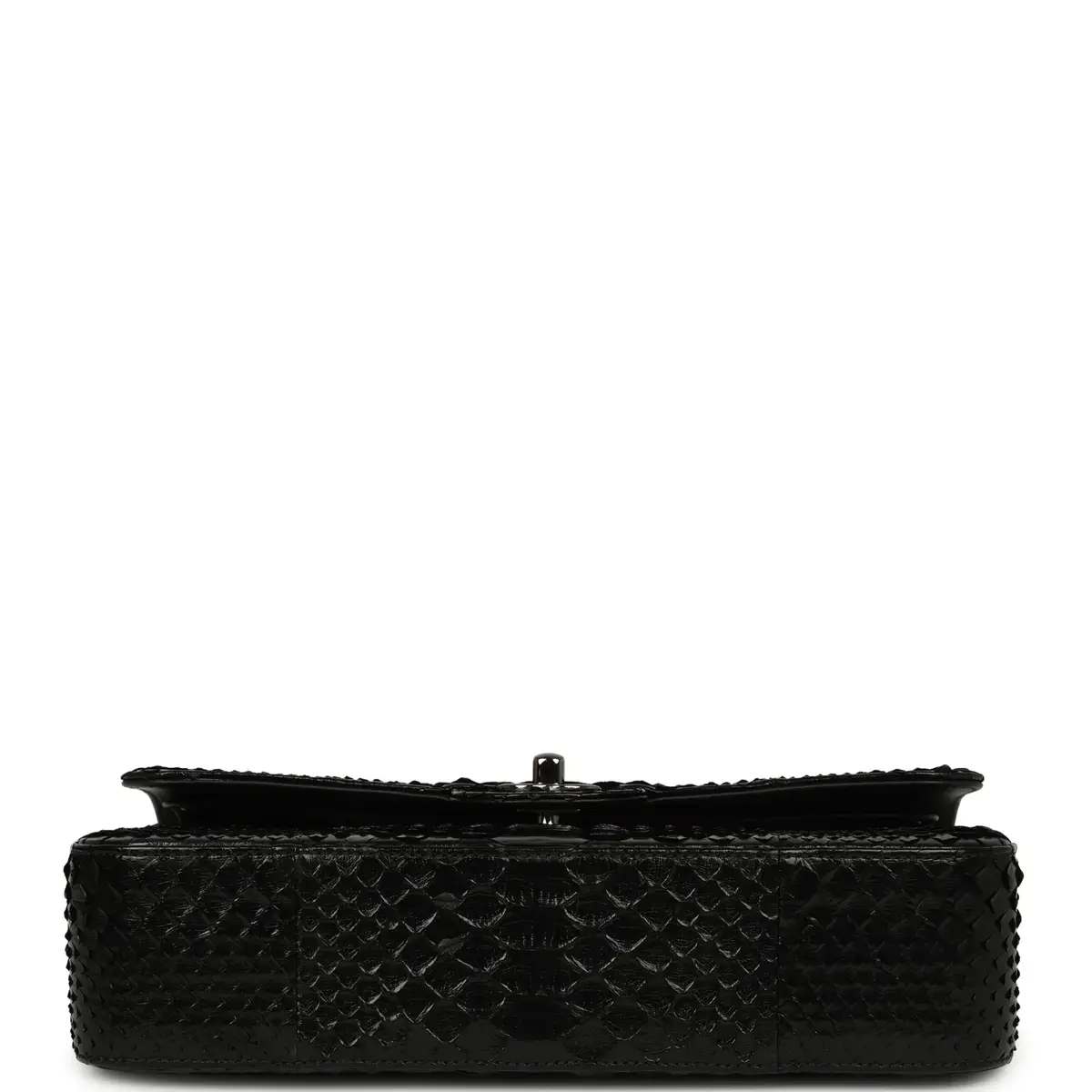 Chanel Pre-owned Chanel Medium Classic Double Flap Bag Black Python Silver Hardware | Thumbnail 6 Chanel Pre-owned Chanel Medium Classic Double Flap Bag Black Python Silver Hardware | Thumbnail 6