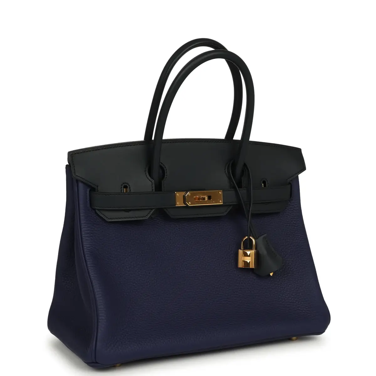 HERMÈS Pre-owned Hermes Birkin 30 Bleu Obscur Sombrero, Bleu Encre Clemence Gold Hardware | Thumbnail 2 HERMÈS Pre-owned Hermes Birkin 30 Bleu Obscur Sombrero, Bleu Encre Clemence Gold Hardware | Thumbnail 2
