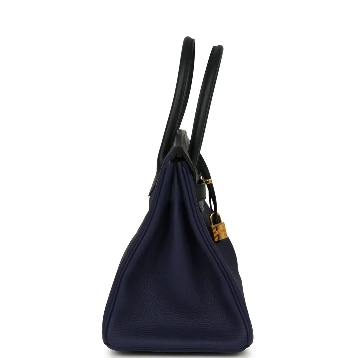 HERMÈS Pre-owned Hermes Birkin 30 Bleu Obscur Sombrero, Bleu Encre Clemence Gold Hardware | Thumbnail 3 HERMÈS Pre-owned Hermes Birkin 30 Bleu Obscur Sombrero, Bleu Encre Clemence Gold Hardware | Thumbnail 3