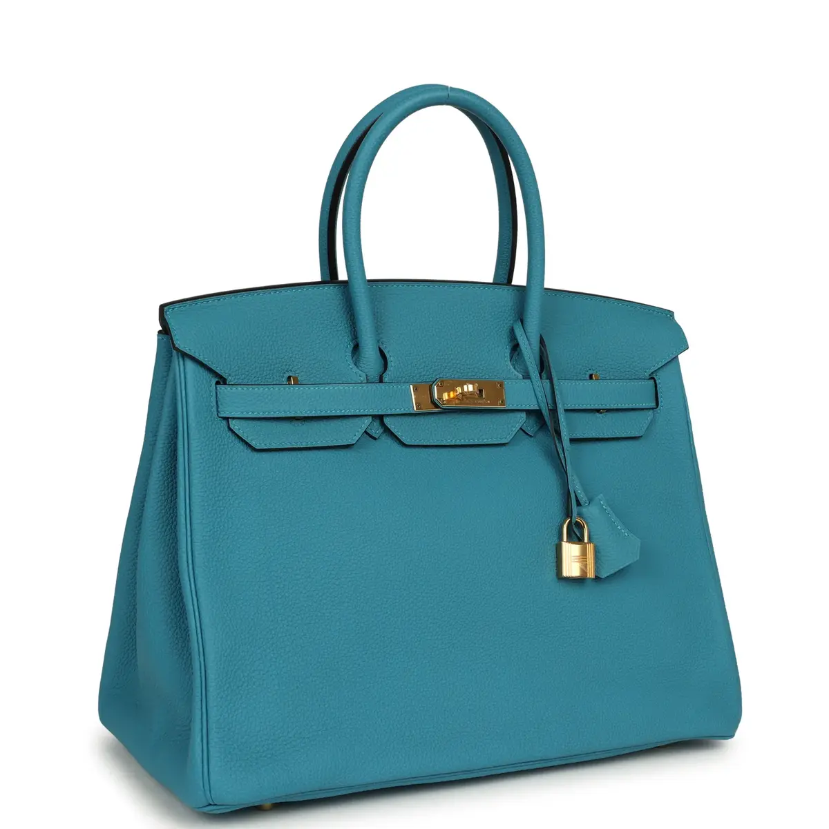 HERMÈS Pre-owned Hermes Birkin 35 Turquoise Togo Gold Hardware | Thumbnail 2 HERMÈS Pre-owned Hermes Birkin 35 Turquoise Togo Gold Hardware | Thumbnail 2