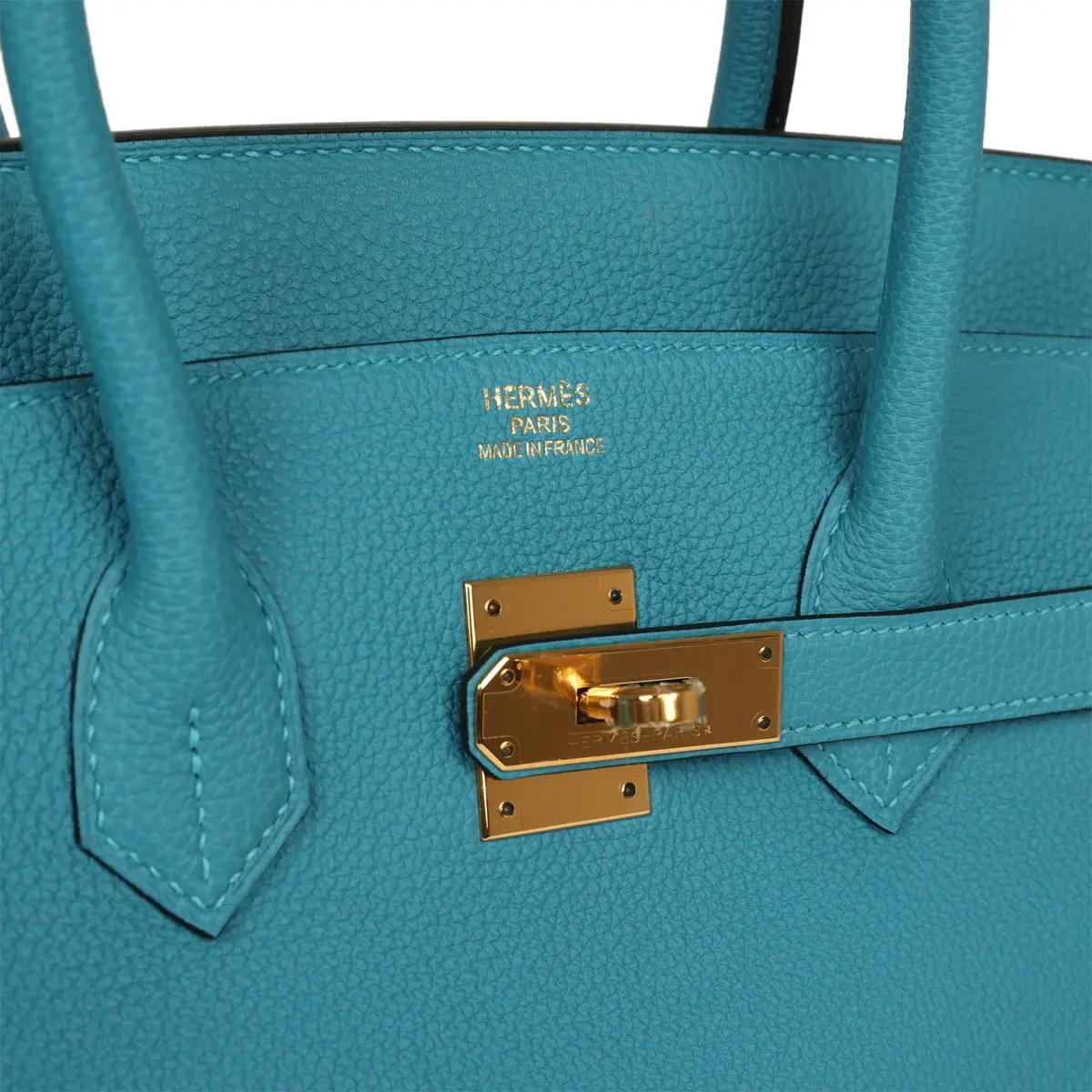 HERMÈS Pre-owned Hermes Birkin 35 Turquoise Togo Gold Hardware | Thumbnail 7 HERMÈS Pre-owned Hermes Birkin 35 Turquoise Togo Gold Hardware | Thumbnail 7
