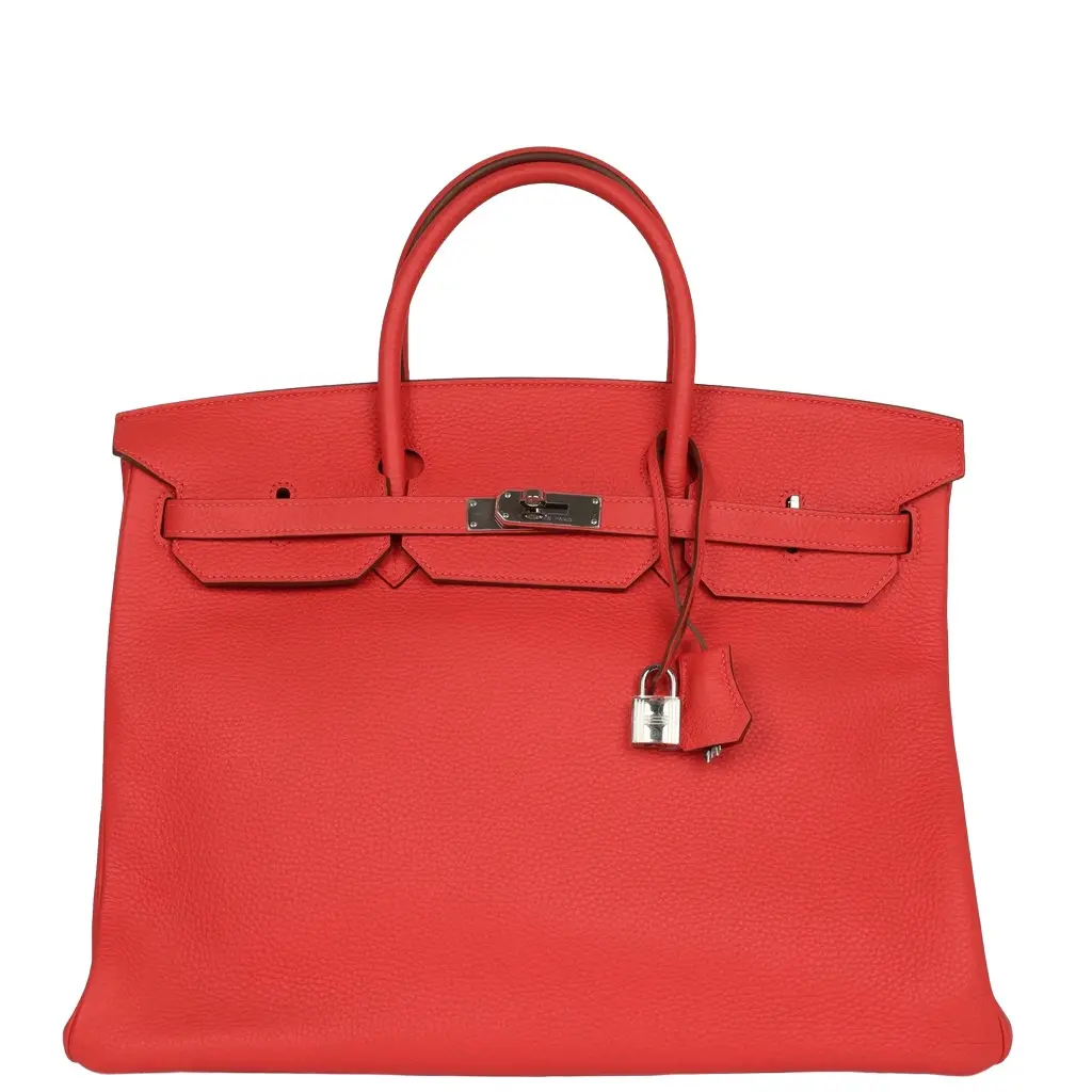 Pre-owned Hermes Birkin 40 Rose Jaipur Togo Palladium Hardware