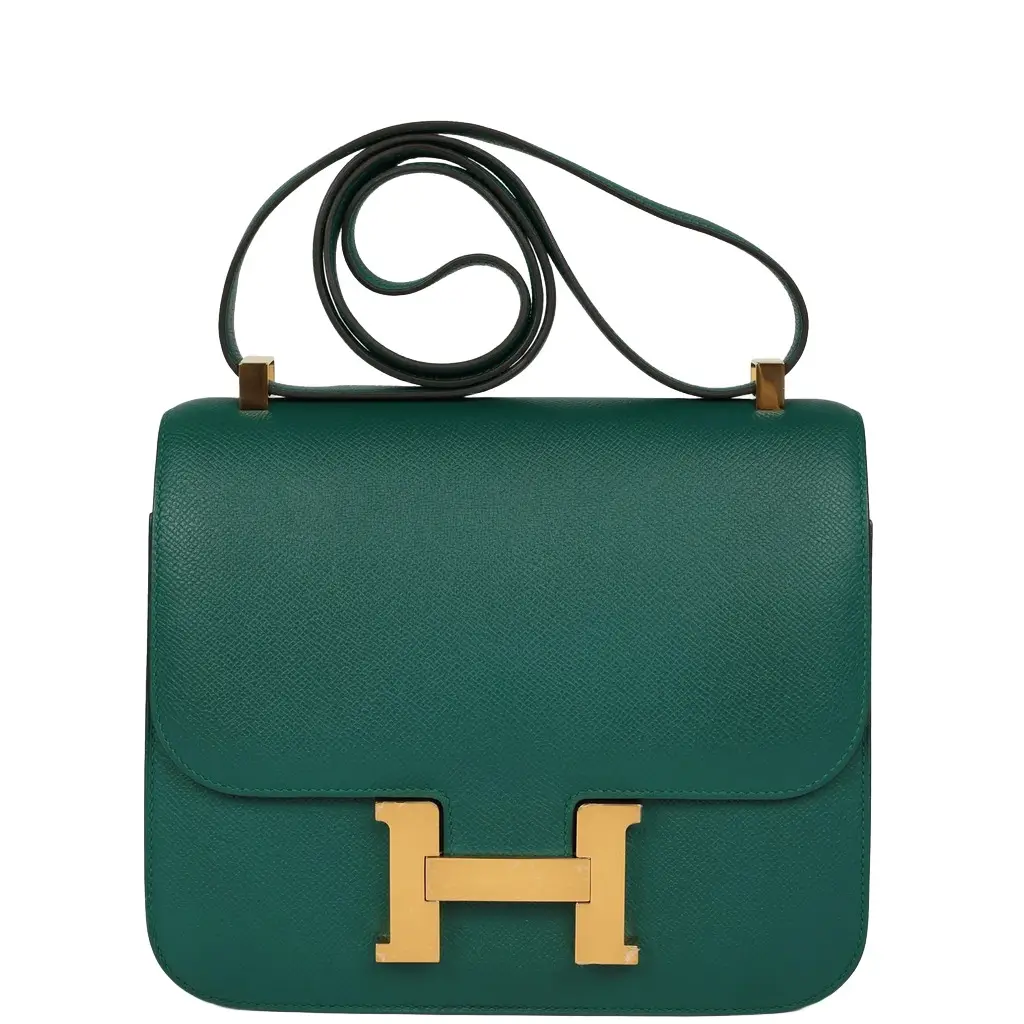 Pre-owned Hermes Constance 24 Malachite Epsom Gold Hardware Pre-owned Hermes Constance 24 Malachite Epsom Gold Hardware