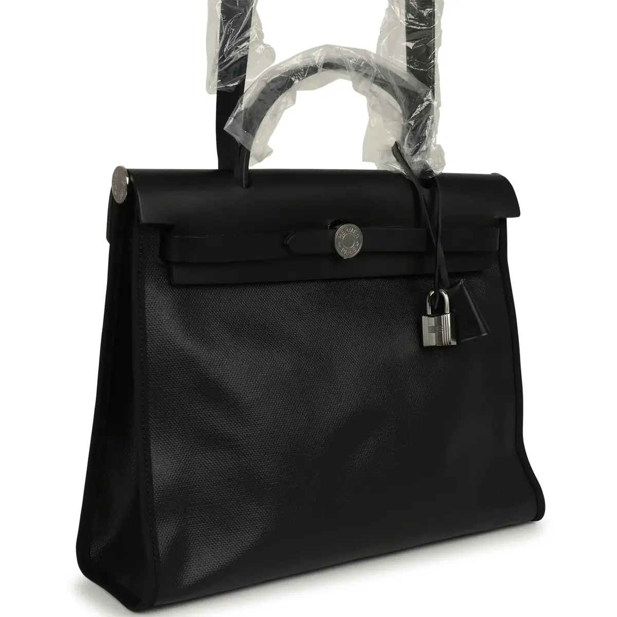 HERMÈS Pre-owned Hermes Herbag Zip PM 31 Black Toile H Berline, Black Hunter Palladium Hardware | Thumbnail 2